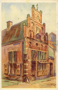 13177 Gezicht op de voorgevel van het Kapelhuis (Krankeledenstraat 11) te Amersfoort.